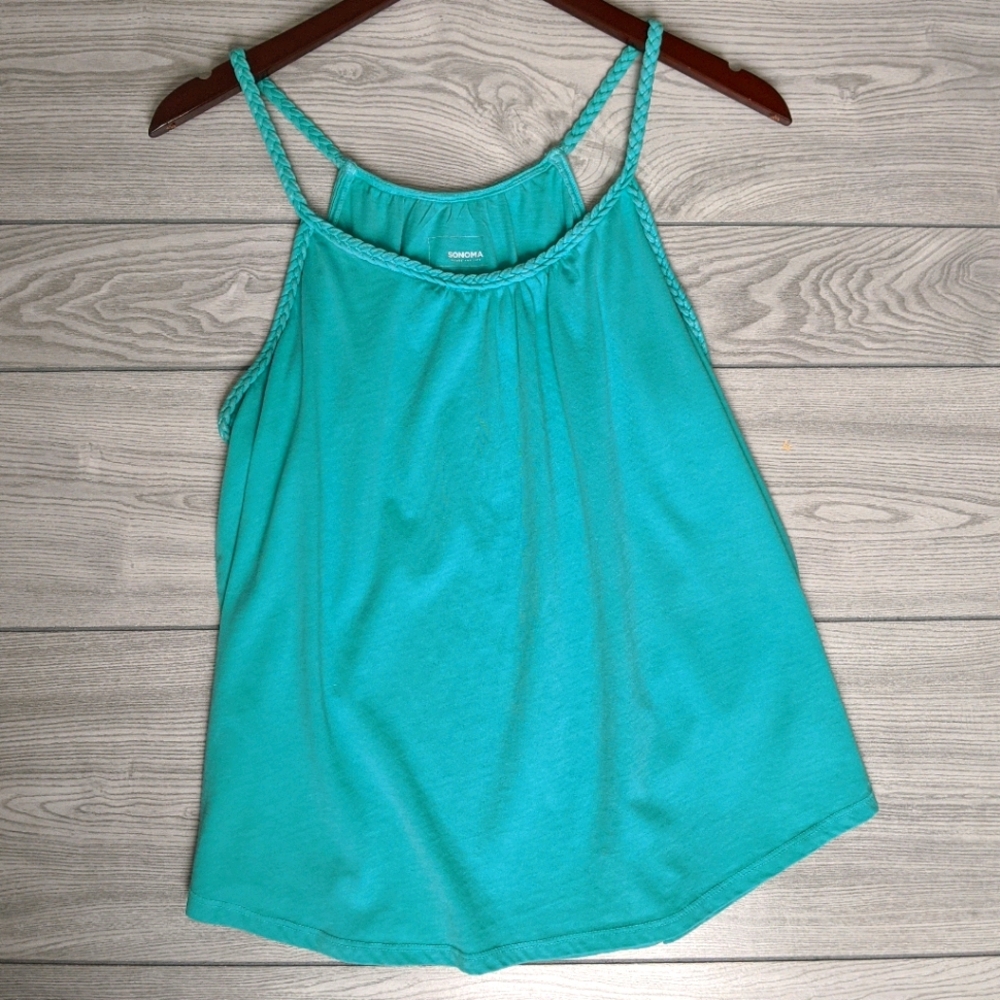 Sonoma braided mint tank top size medium